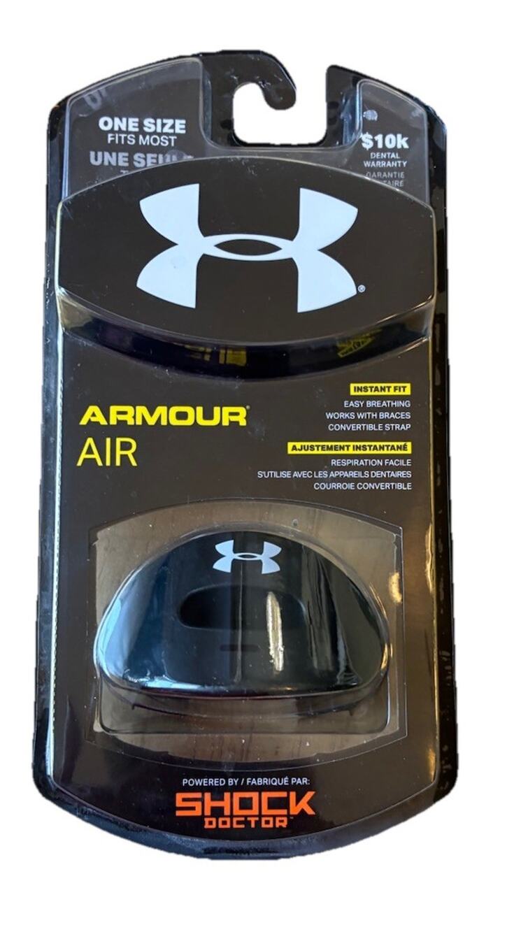 Under Armour Always Air Shock Doctor Technologies Mouthguard Solid Black UA LOGO